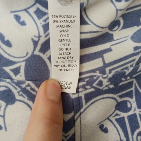 Super Soft Disney Mickey Mouse Leggings Stretchy Comfort Blue White One Size - Picture 6 of 8